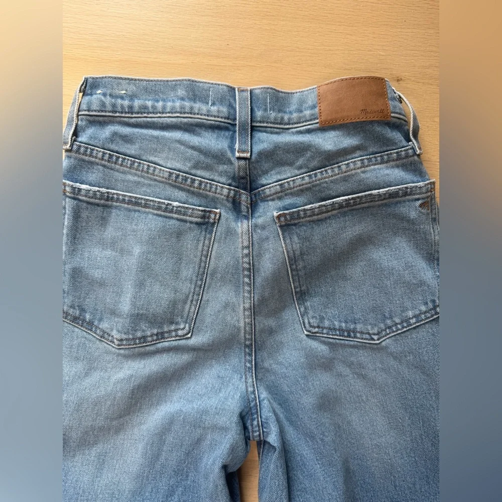 Madewell Perfect Vintage Wide Leg Jeans High Rise Raw Hem Size 25 - Picture 7 of 11